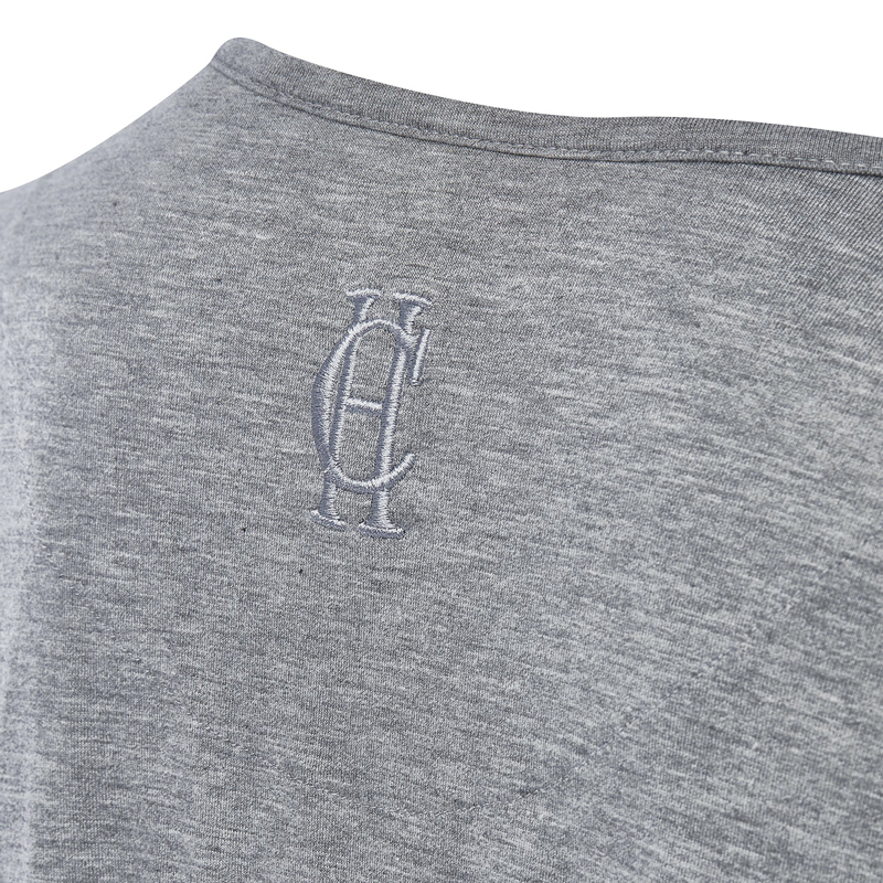 Holland Cooper Long Sleeve Vee Neck Tee - Grey Marl-6